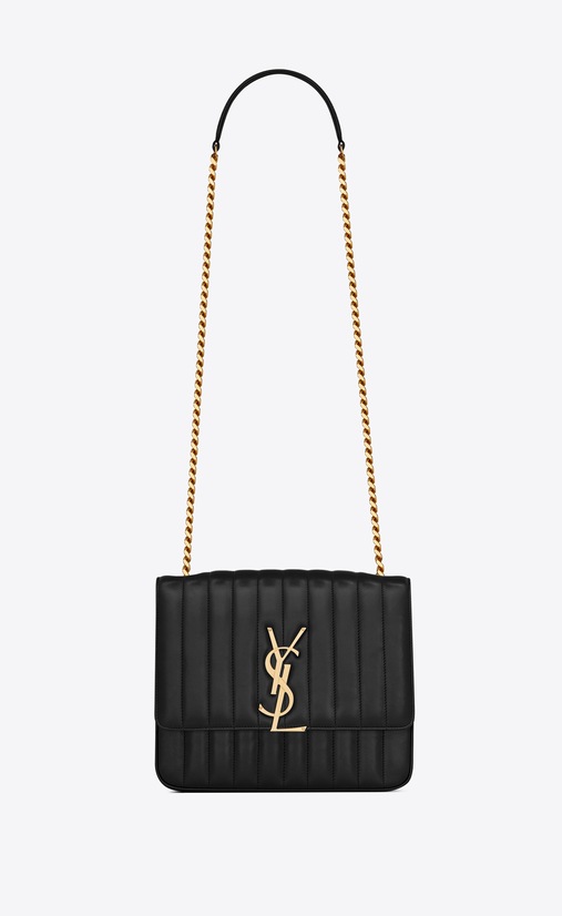 SAINT LAURENT Vicky Woman vicky large in matelassé lambskin a_V4